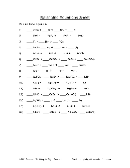 Balancing Chemical Equations Worksheets Theworksheets Com Theworksheets Com