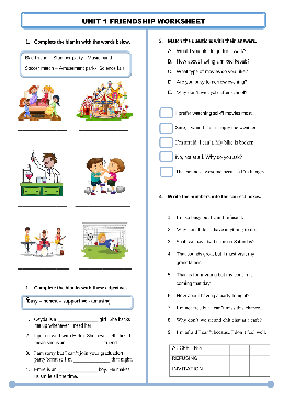 friendship worksheets theworksheetscom theworksheetscom