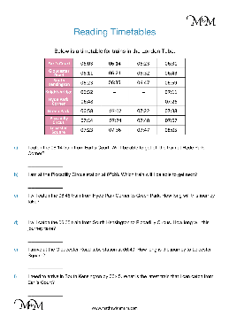 timetables worksheets theworksheets com theworksheets com