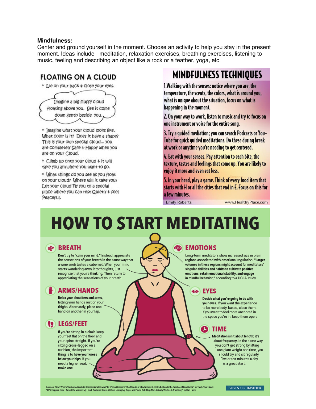 Mindfulness Meditation Howto Infographic