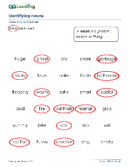 Classify Nouns Person Place Thing Worksheets –  –  
