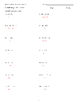 29 Distributive Property And Combining Like Terms Worksheet