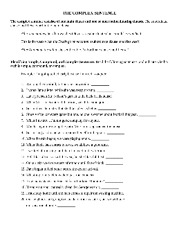 Complex Sentences Worksheets – TheWorksheets.CoM – TheWorksheets.com