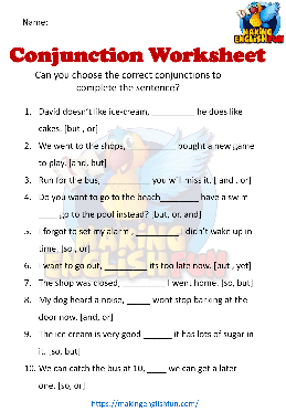 Conjunctions Worksheets – TheWorksheets.CoM – TheWorksheets.com