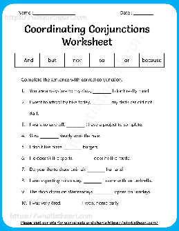 Conjunctions Worksheets – TheWorksheets.CoM – TheWorksheets.com