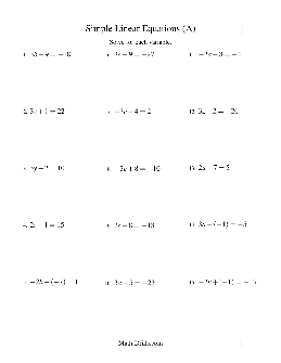 Easy Algebra Worksheets Theworksheets Com Theworksheets Com