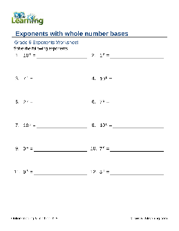 exponents worksheets theworksheets com theworksheets com