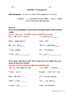 onomatopoeia worksheets theworksheets com theworksheets com