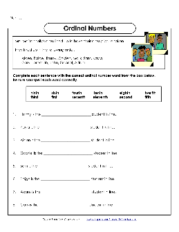 ordinal numbers worksheet for grade 3