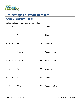 percentages worksheets theworksheets com theworksheets com