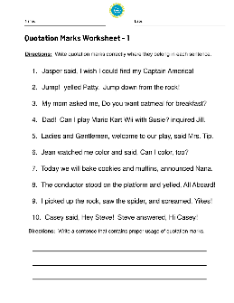 quotation marks worksheets theworksheets com theworksheets com