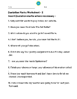 quotation marks worksheets theworksheets com theworksheets com