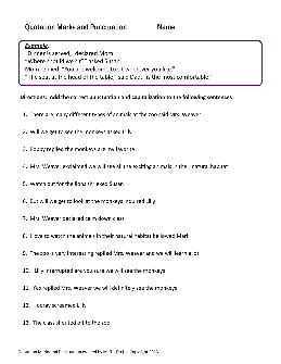 Quotation Marks Worksheets – TheWorksheets.CoM – TheWorksheets.com