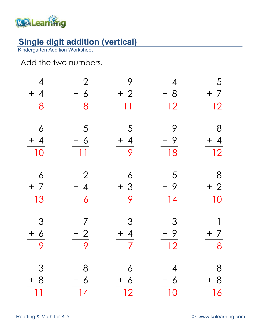 single digit addition worksheets theworksheets com theworksheets com