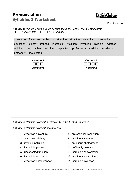 syllable worksheets theworksheets com theworksheets com