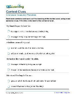 Vocabulary And Context Clues 1 Worksheets – TheWorksheets.CoM ...